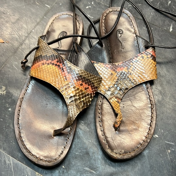 Fortuna Valentino Snakeskin Sandals 39.5 - Picture 3 of 15